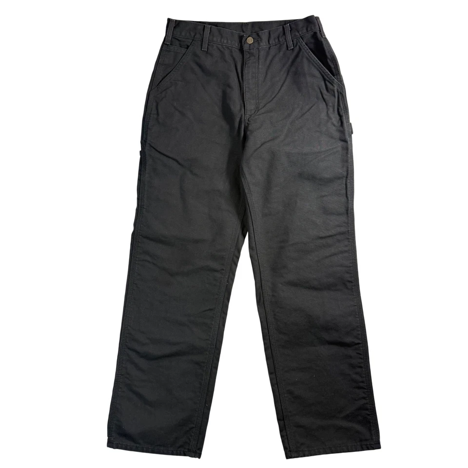 Carhartt Mens Pants 34x32 Loose Fit Black Canvas Utility Work Pant BN0111 - M - Image 2 of 4