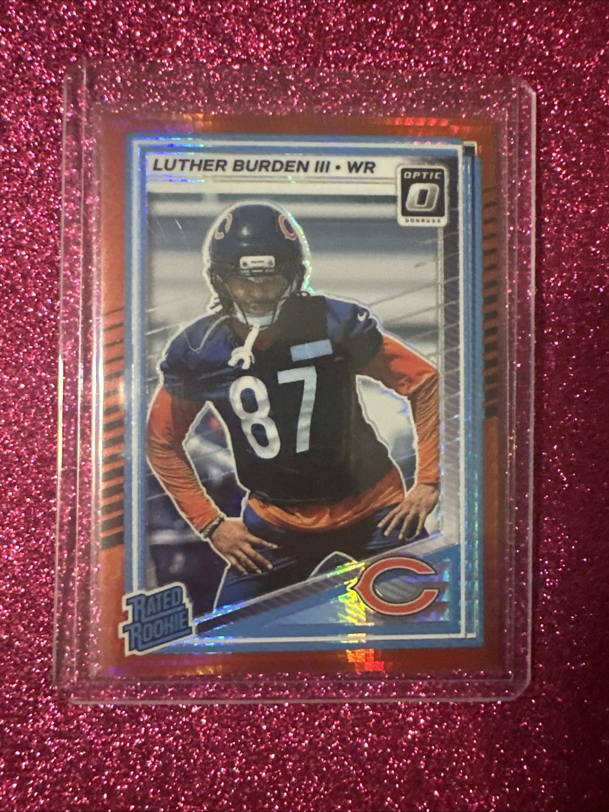 2025 Optic Rated Rookie - #275 Luther Burden III Red Hyper Chicago Bears