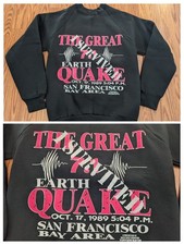 Vintage 80s I Survived Sweatshirt Loma Prieta Earthquake San Francisco quake NOS