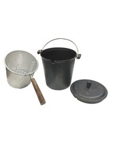 Freidora de hierro fundido de colección tapa de cesta para olla con astillas Taiwán utensilios de cocina para camping