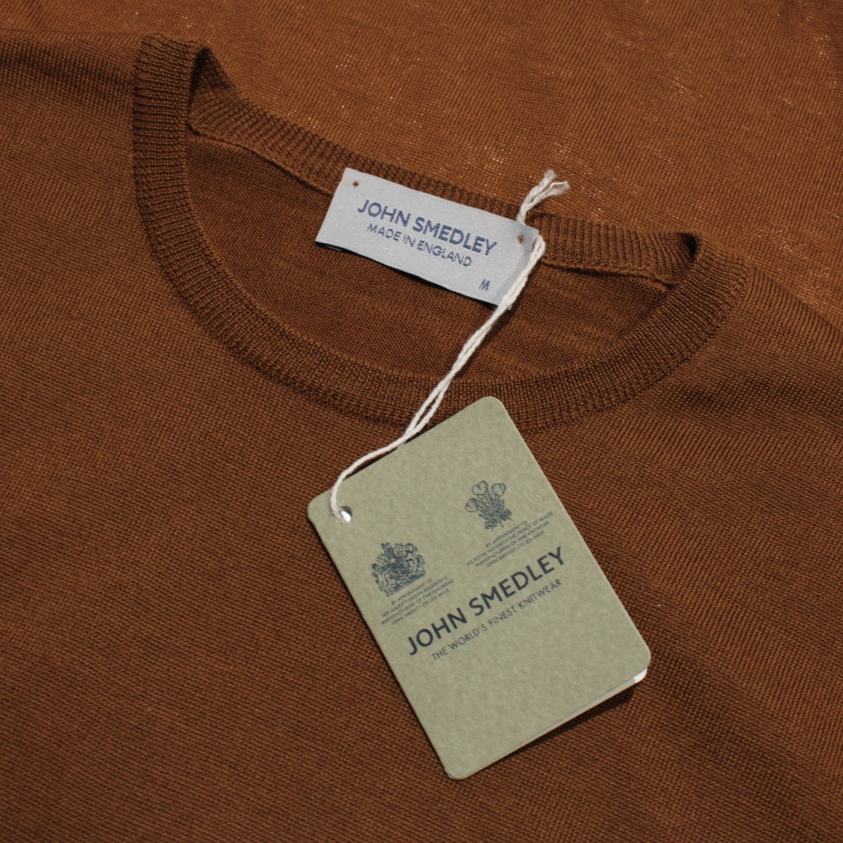 トップス JOHN SMEDLEY DENNY 5G CREW NECK KNIT John Smedley NWT Marcus Pullover Crew Neck Sweater Size M in Brown