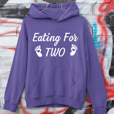 Eating For Two Hoodie Funny Maternity Pregnancy Announcement Baby Reveal Gift