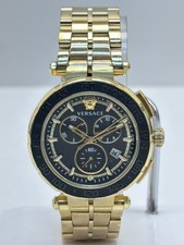 Versace GRECA CHRONO 45mm Mens Gold / Black Dial Watch VEPM00720 #176