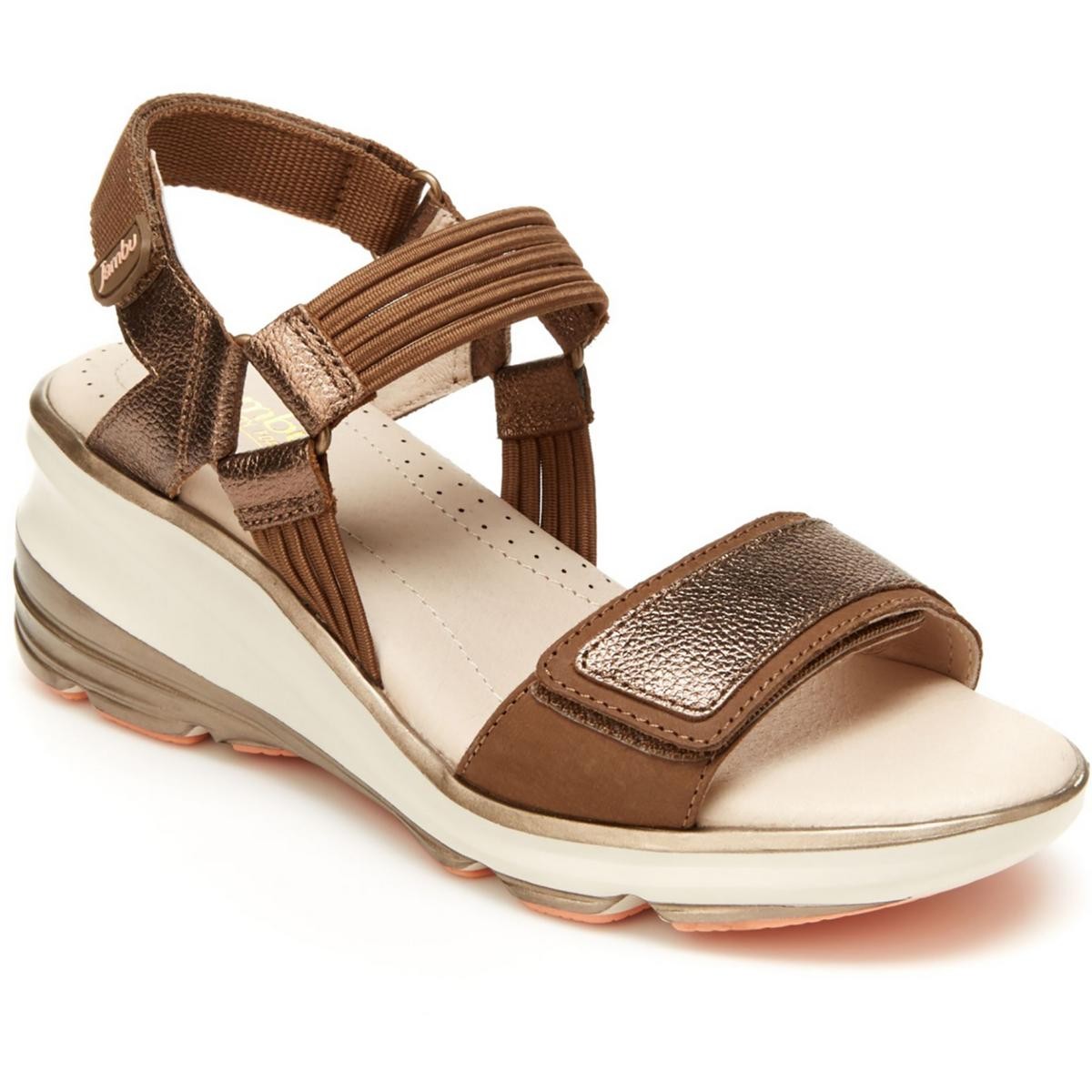 Женские босоножки на танкетке Jambu St Tropez коричневого цвета, размер 7,5, средний (B, M), BHFO 0947