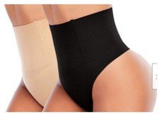 NWT Thong Shapewear XL Women Tummy Control High Waisted qty. 2 black and beige