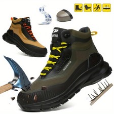 Botas de construcción industrial para hombre Seguridad en el trabajo Puntera de acero Zapatos de trabajo Botas de senderismo