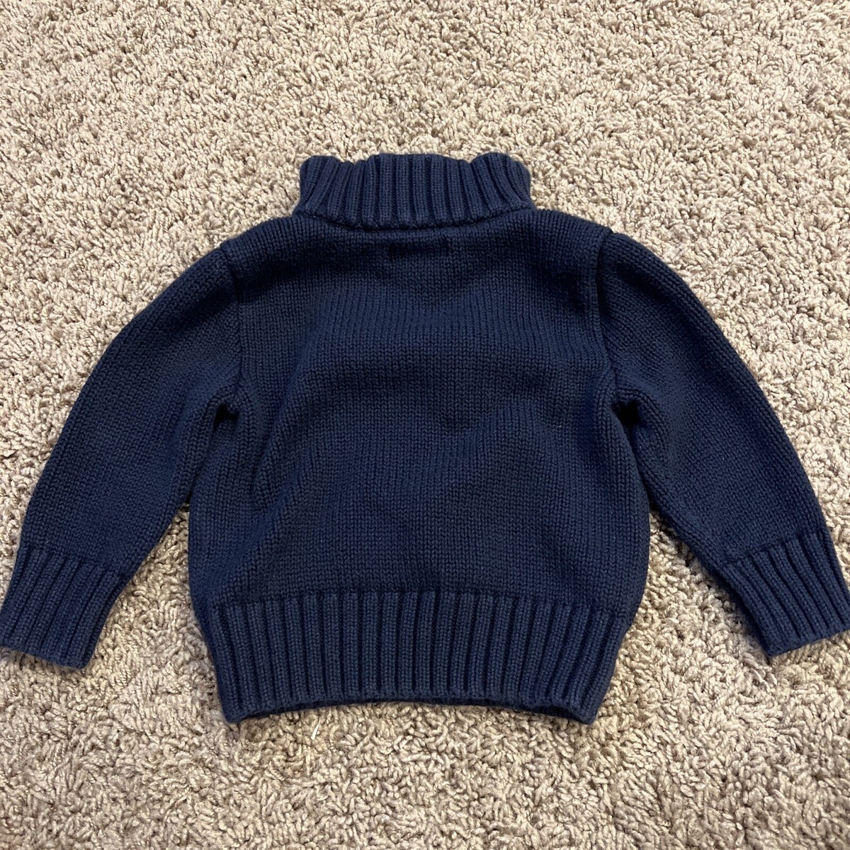 Ralph Lauren Navy Blue Heavy Cotton Half Zip Sweater Size 12 Ralph Lauren Navy Blue Heavy Cotton Half Zip Sweater Size 12