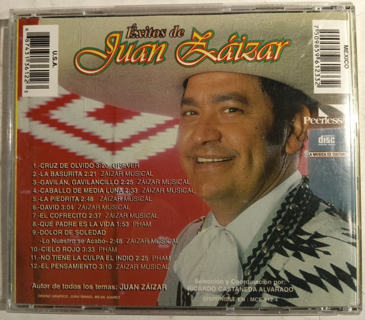 JUAN ZAIZAR - EXITOS DE JUAN ZAIZAR - MEXICAN CD ALBUM, RANCHERAS
