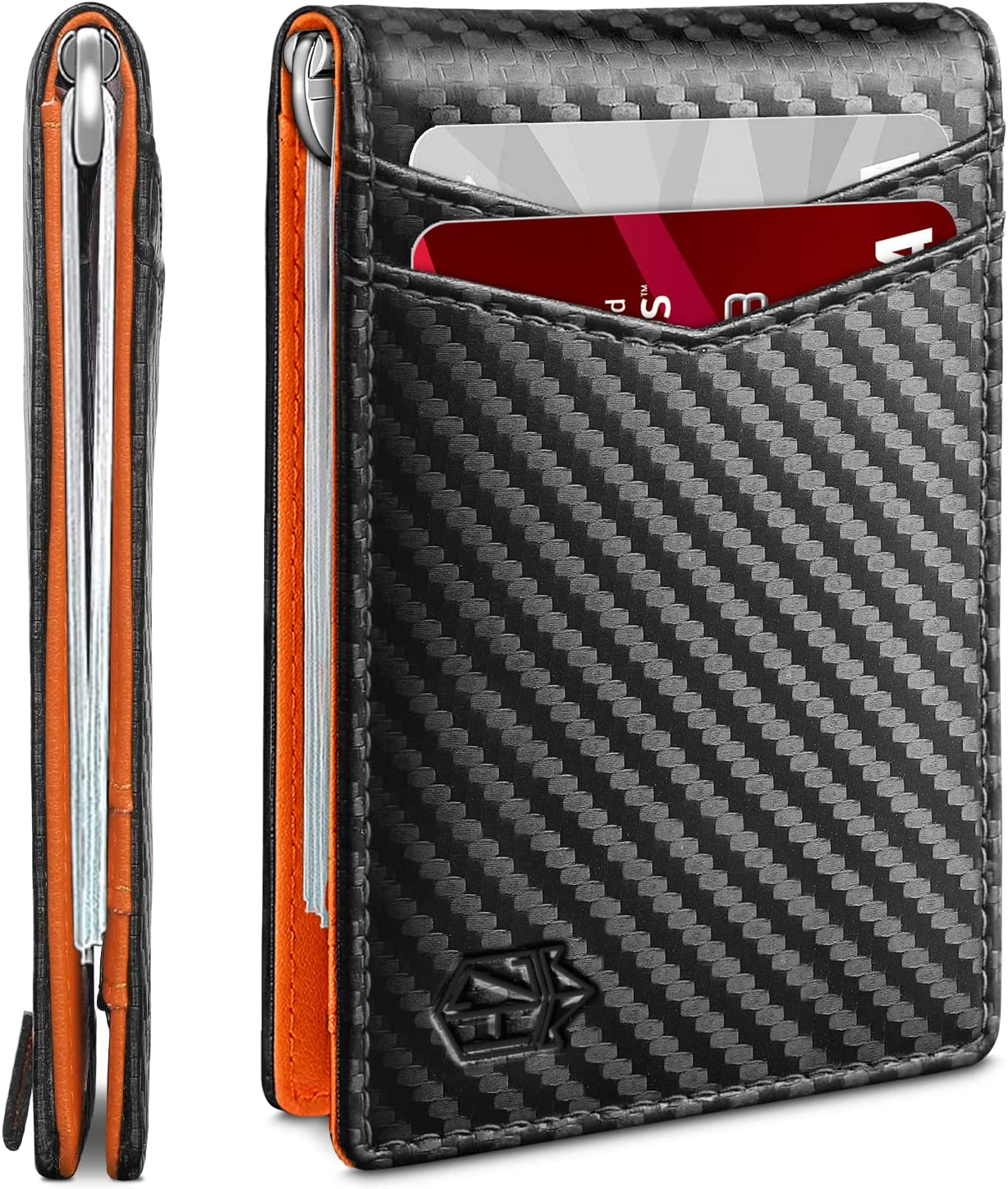 Slim Men's Wallet with 6 Card Slots and ID Window - Classic Spring Money Clip-image