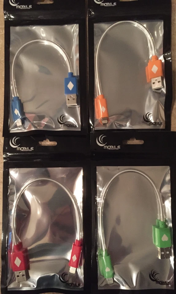 MINI SHORT GLOW light-up LED Data Sync Cable charger FOR 3.0 dual pin/micro USB - Image 4 of 4