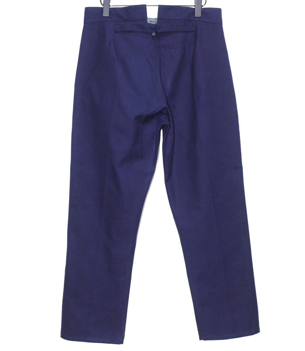 パンツ 40's French work indigo cotton twill New 1940s Indigo Cotton Twill Buckle Back Work Chore Pants