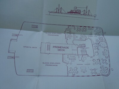 ORIENT OVERSEAS LINE SS ORIENTAL AMIGA SHIP PLAN 55/40cm 1969 VGC DIEMERDYK