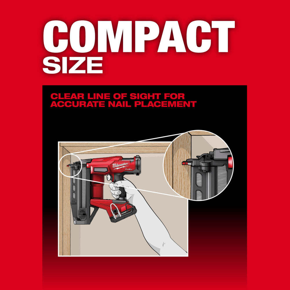 Milwaukee 302020 M18 FUEL 18V 16 Gauge Straight Finish Nailer Kit