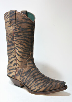 2966 Sendra Boots Serr. Imit. Tigre camello cowboy boots in vera leather