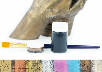 Lackierset Wachs Metallic Glanz Vergoldung Bronze Silber Gold Zinn Kupfer