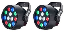  2 Eliminator Mini Par LED DMX Par Wash Lights For DJ/Stage/Clubs/Bars/Events