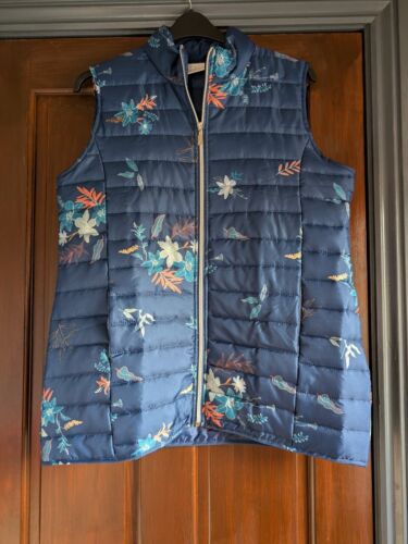 Women's Gilet Anne De Lancay Blue Mix Inner Fleece Body Warmer Zip &Pockets VGC - Picture 3 of 24