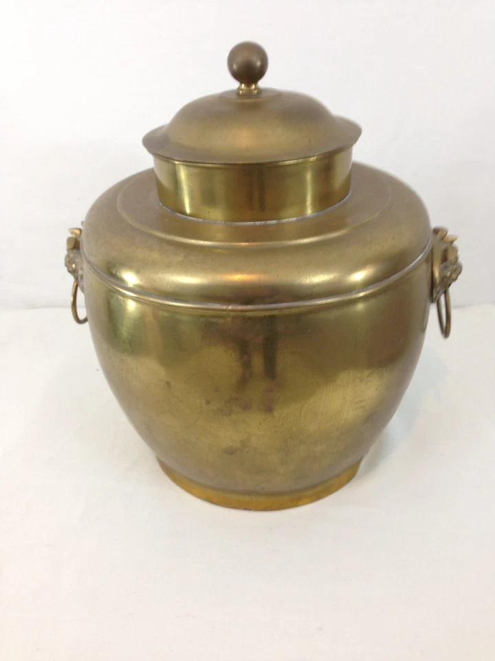 Urna grande 3,5 galones latón chino Foo Dog dispensador de samovar de agua caliente de colección Foto 3 de 4