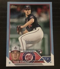 2023 Topps Series 1 Cade Cavalli Fathers Day Powder Blue Rookie /50 Nationals