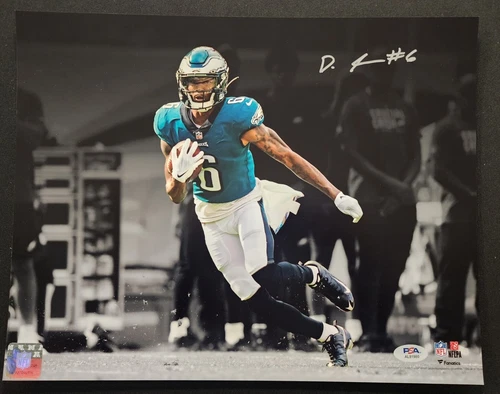 Devonta Smith Signed Auto Spotlight 11x14 Philadelphia Eagles PSA AL81980