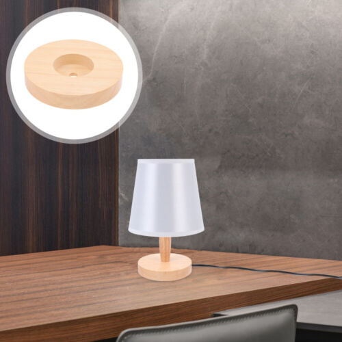  2 Pcs Night Light Bulb LED Globe Table Lamp Wooden Holder Base Round - Picture 1 of 6