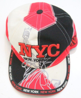New York City Black Red White Acrylic Adult Baseball Hat Cap Strap Back 1-455