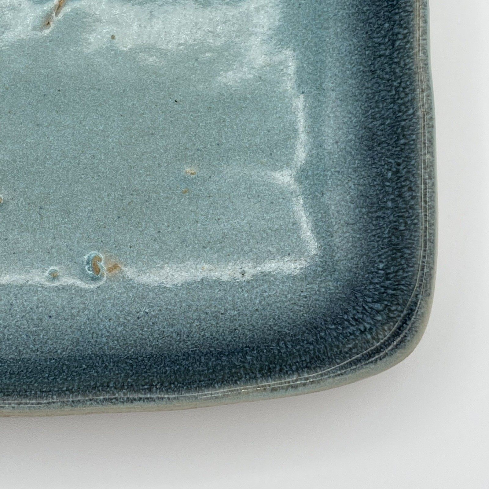 VTG 1950s GLIDDEN Pottery 30 Turquoise Blue Robin Egg Speckled Serving