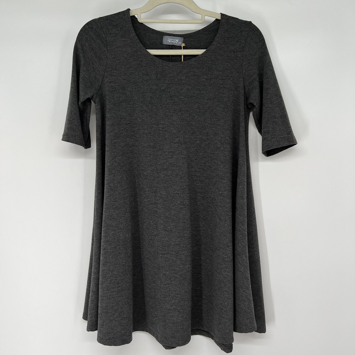 NWT Figwood Swing Dress with Half Sleeve Dark Gray Womens One Size
