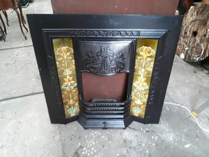Victorian Style Cast Iron Tiled Fireplace Complete Ebay