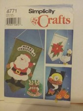 Simplicity 8771 Pattern Holiday Wall Hangings Banners Christmas Halloween UNCUT