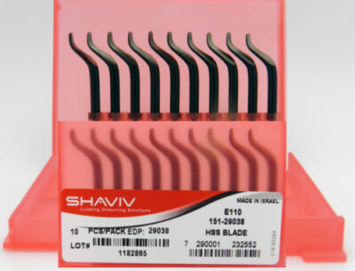 Shaviv 29038 10pcs E110 HSS Deburr Blade(B10 on E Shaft)Steel,Aluminum,Copper&P