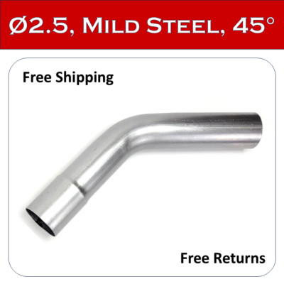 45 Degree 2.5''OD Mild Steel Exhaust Pipe Mandrel Custom DIY 2-1/2 inch Tube