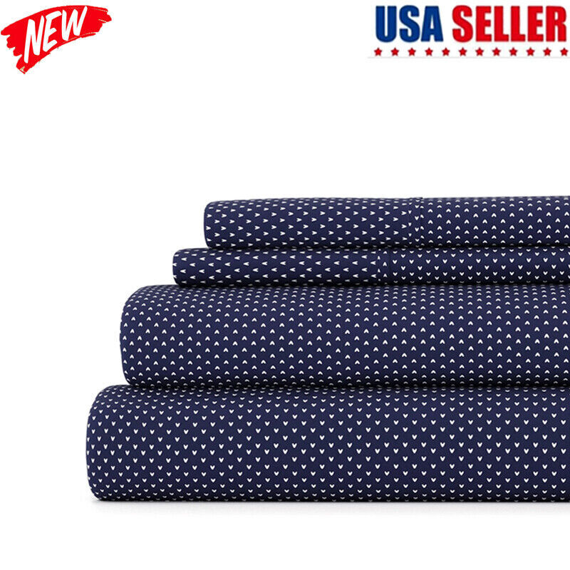 Bed Sheets Set Fade Resistant 4 Piece Microfiber Comfort Bedroom Soft Durable-image