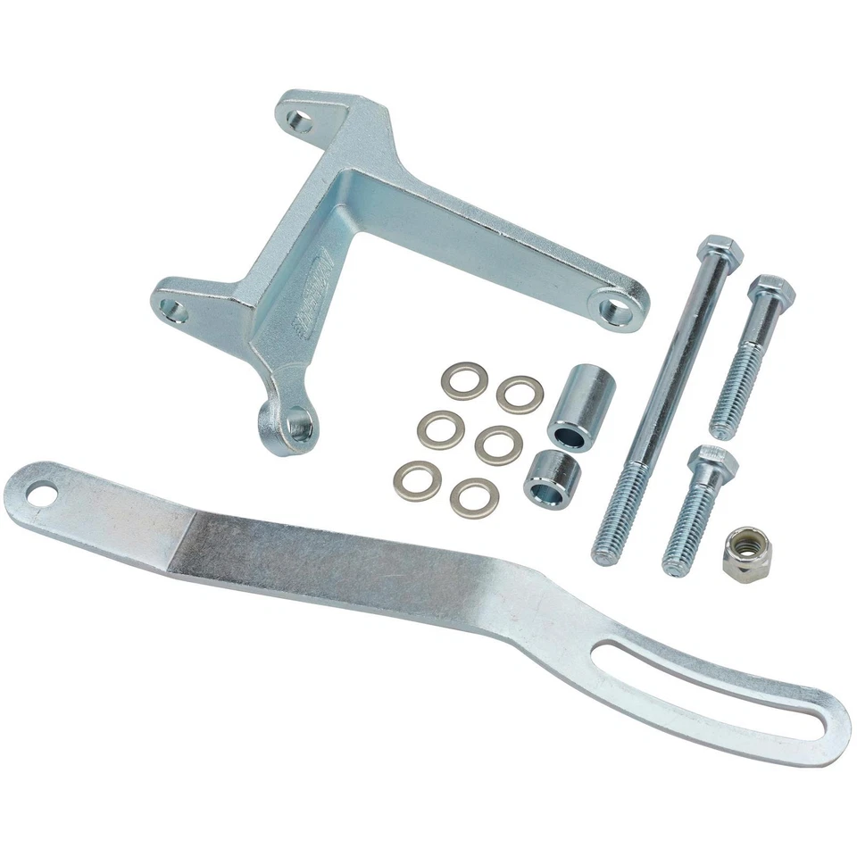 Kit de soporte de alternador de montaje alto superior Chevy SBC 305 350 400 bloque pequeño, liso Foto 2 de 4