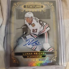 2022-23 Upper Deck Stature Lukas Reichel RC Auto /49 Chicago Blackhawks