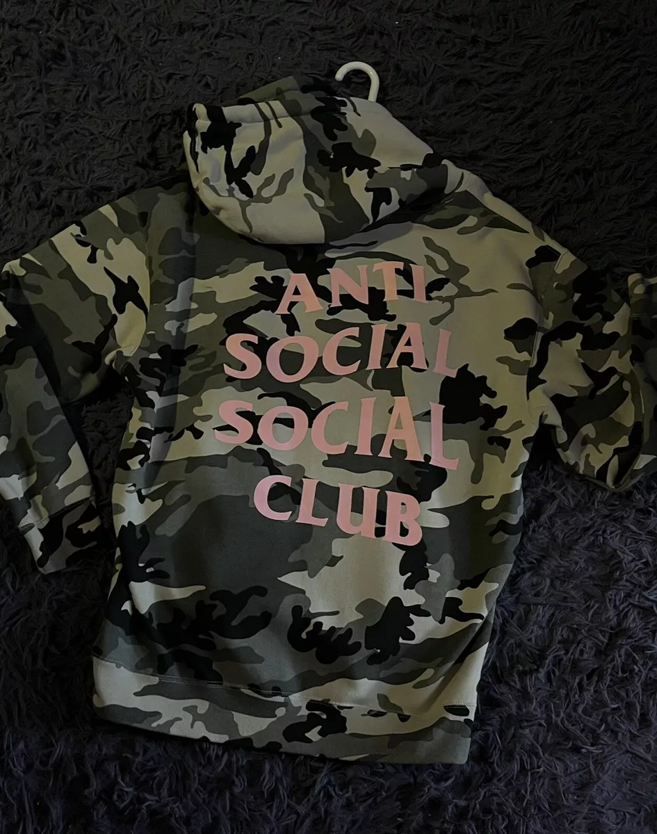Anti social social hotsell club camo hoodie