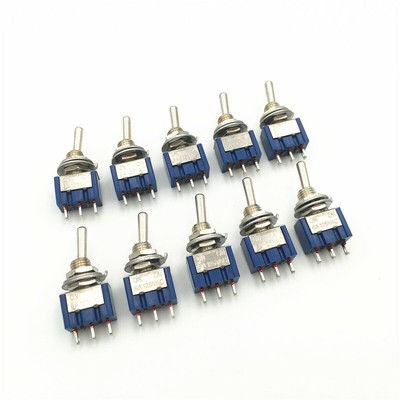 100pcs MTS-102 3-Pin 2 Position ON-ON SPDT Mini Latching Toggle Switch 6A 125VAC