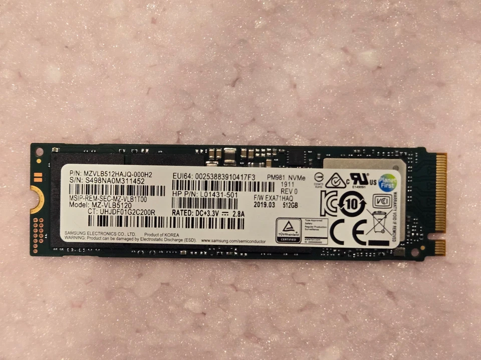 HP Z8 G4 933576-001/864764-003 PCIe Dual M.2 NVMe Adapter card w/512GB installed - Image 4 of 4