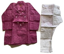 NEW Boys Sz 20 India Pakistan 1-2 yr Kurta pajama Bollywood Mauve cotton-2pc