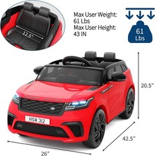 12V Kids Ride On Car Electric Ride On Toys w/ Parent Remote Light Mp3 Player