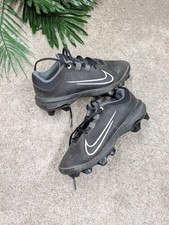 Botines de softbol Nike Hyperdiamond 4 niñas 7 negros moldeados zapatos con clavos jóvenes MCS