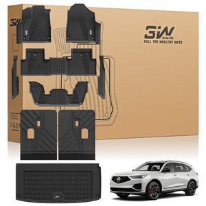3W Floor Mats & Cargo Liner For Acura MDX 2022-2026 TPE All Weather Car Liners