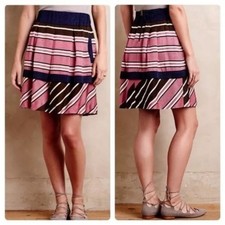 Anthropologie Maeve Ellery Striped Skirt with Pockets, Size 14