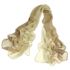 Long Chiffon Sheer Scarf Gradient Shaded Colors Lightweight Women Fashion