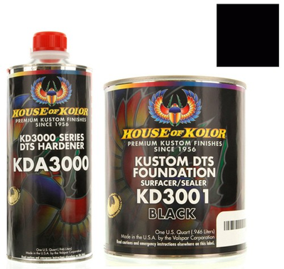 #ad House of Kolor Gallon BLACK Color KD3002 DTS Surfacer Sealer w Hardener $329.99