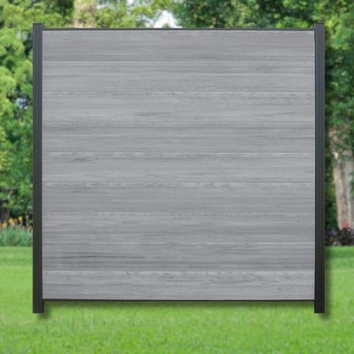 WPC Zaun Komplettset grau anthrazit mix Sichtschutz Steckzaun Paneele 180x180 cm