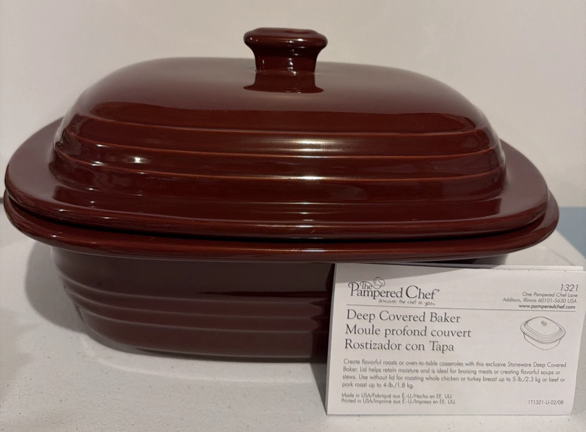 Deep Covered Baker Pampered Chef Stone Baking Dish Deep Dish Pampered Chef Ceramic Bowl Dutch Oven Deep Covered Baker Pampered  Chef Stoneware Baking Pan