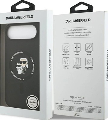 Karl Lagerfeld Liquid Silicone Karl and Choupette Case for iPhone 17 Air Black