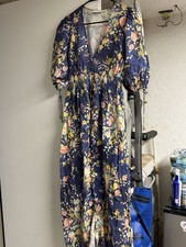 Zimmermann Floral Print Linen Midi Dress Size 0 US