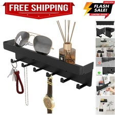 Key Holder for Wall Rustic Key and Mail Organizer 6 Key Hooks with Shelf Smal...